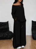 Solid Color Top Two Piece Pants Set GMYS-LWZ8323
