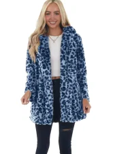 Plus Size Leopard Printed Long Sleeve Loose Coat GMYS-LWZ9092