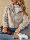 Plus Size Plush Cardigan Lapel Short Jacket﻿ GMYS-LWZ0134