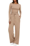 Solid Color Long Sleeve Casual Pants Suit GMYS-LWZ8263