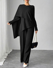 Solid Color Long Sleeve Loose Two Piece Pants Set HNIF-SY013