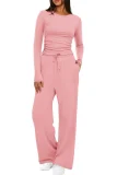 Solid Color Long Sleeve Casual Pants Suit GMYS-LWZ8263