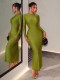 Long Sleeve Backless Tie Up Maxi Dress GHYX-TXY5576