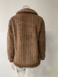 Plus Size Plush Cardigan Lapel Short Jacket﻿ GMYS-LWZ0134