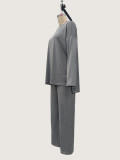 Solid Color Long Sleeve Knits 2 Piece Pants Set GMYS-LWZ8262
