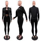 VIP1 Printed Solid Color Yoga Three Piece Pants Set QYLF-0195
