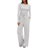 Solid Color Long Sleeve Casual Pants Suit GMYS-LWZ8263