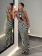 Printed Halterneck Tie Up Maxi Dress GHYX-TXY5513