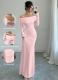 Off Shoulder Solid Color Maxi Dress GMYS-LWZ8296