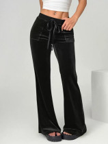 Velour Solid Color Micro Flare Pants GMYS-LWZ8302