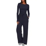 Solid Color Long Sleeve Casual Pants Suit GMYS-LWZ8263