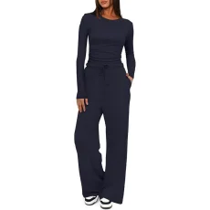 Solid Color Long Sleeve Casual Pants Suit GMYS-LWZ8263