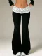 Color Block Patchwork Micro Flare Pants GMYS-WL260718