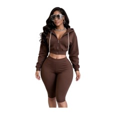 Long Sleeve Hooded Sweatshirt Two Piece Pants Set GFCF-1609