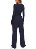 Solid Color Long Sleeve Casual Pants Suit GMYS-LWZ8263