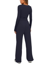 Solid Color Long Sleeve Casual Pants Suit GMYS-LWZ8263