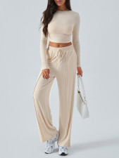 Solid Color Long Sleeve Pants 2 Piece Set GMYS-LWL8221