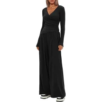 Casual Solid Color Long Sleeve Pants 2 Piece Set GMYS-LWZ8277