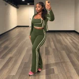 Contrast Color Sling Three Piece Pants Set HNIF-TY047