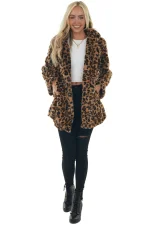 Plus Size Leopard Printed Long Sleeve Loose Coat GMYS-LWZ9092