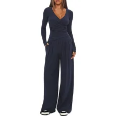 Casual Solid Color Long Sleeve Pants 2 Piece Set GMYS-LWZ8277