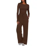 Solid Color Long Sleeve Casual Pants Suit GMYS-LWZ8263