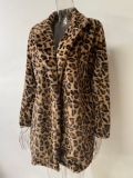 Plus Size Leopard Printed Long Sleeve Loose Coat GMYS-LWZ9092