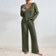 V Neck Long Sleeve Loose Two Piece Pants Set GMYS-LWZ8308