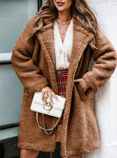 Plus Size Fury Long Sleeve Lapel Plush Coat GMYS-LWZ8148