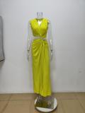 Plus Size Sexy Hollow Out Split Maxi Dress GHMF-28175