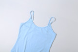 Solid Color Sling Bodysuit Split Long Skirt 2 Piece Set GYME-K6S17145A