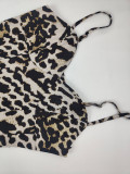 Plus Size Leopard Printed Sling Maxi Dress GHMF-29175