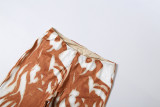 Irregular Printed Straight Pants GYME-K6P18355A