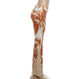Irregular Printed Straight Pants GYME-K6P18355A
