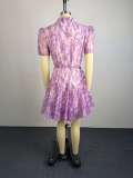 Short Sleeve Printed Mini Dress GCNE-91390