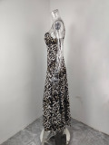 Plus Size Leopard Printed Sling Maxi Dress GHMF-29175