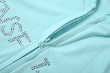 Letter Printed Long Sleeve Hooded Skirt Suit GYME-K6S17967A