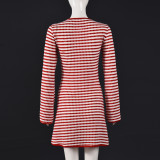 Stripe Long Sleeve Mini Dress GNZD-60310DBL