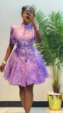 Short Sleeve Printed Mini Dress GCNE-91390