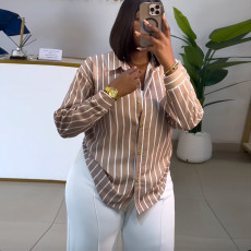 Stripe Long Sleeve Shirt GCNE-73826