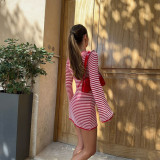 Stripe Long Sleeve Mini Dress GNZD-60310DBL