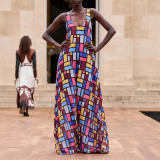 Plus Size Casual Printed Sleeveless Maxi Dress GHMF-30743