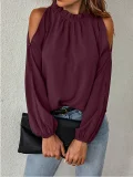 Plus Size Solid Color Off Shoulder Tops GMYS-LWZ0132