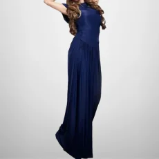 Plus Size Solid Color Ruched Slim Maxi Dress GHMF-29496