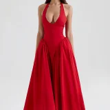 Plus Size Sleeveless Solid Color Maxi Dress GHMF-28372