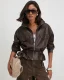 Long Sleeve Zipper Leather Jackets GXBQ-81356
