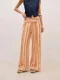 Stripe Printed Tie Up Wide Leg Pants GMYS-WL260704
