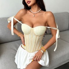 Steel Ring Fishbone With chest Cushion Tie Up Tank Top GPBY-8613