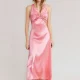 Plus Size Sleeveless Solid Color Ruched Maxi Dress GHMF-28978