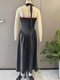 Plus Size Sleeveless Solid Color Maxi Dress GHMF-28372